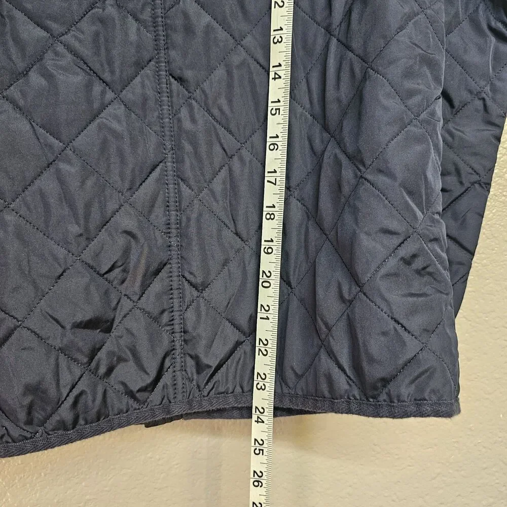 Gap Kids Girls L Navy Quilted Jacket #86 Varsity Preppy Casual School Wear FF453
